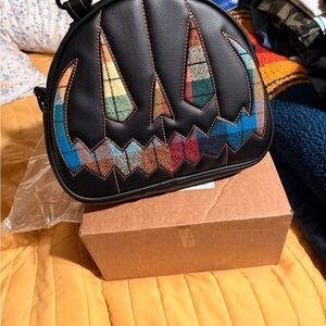 Colorful Patterned Black Crossbody Bag